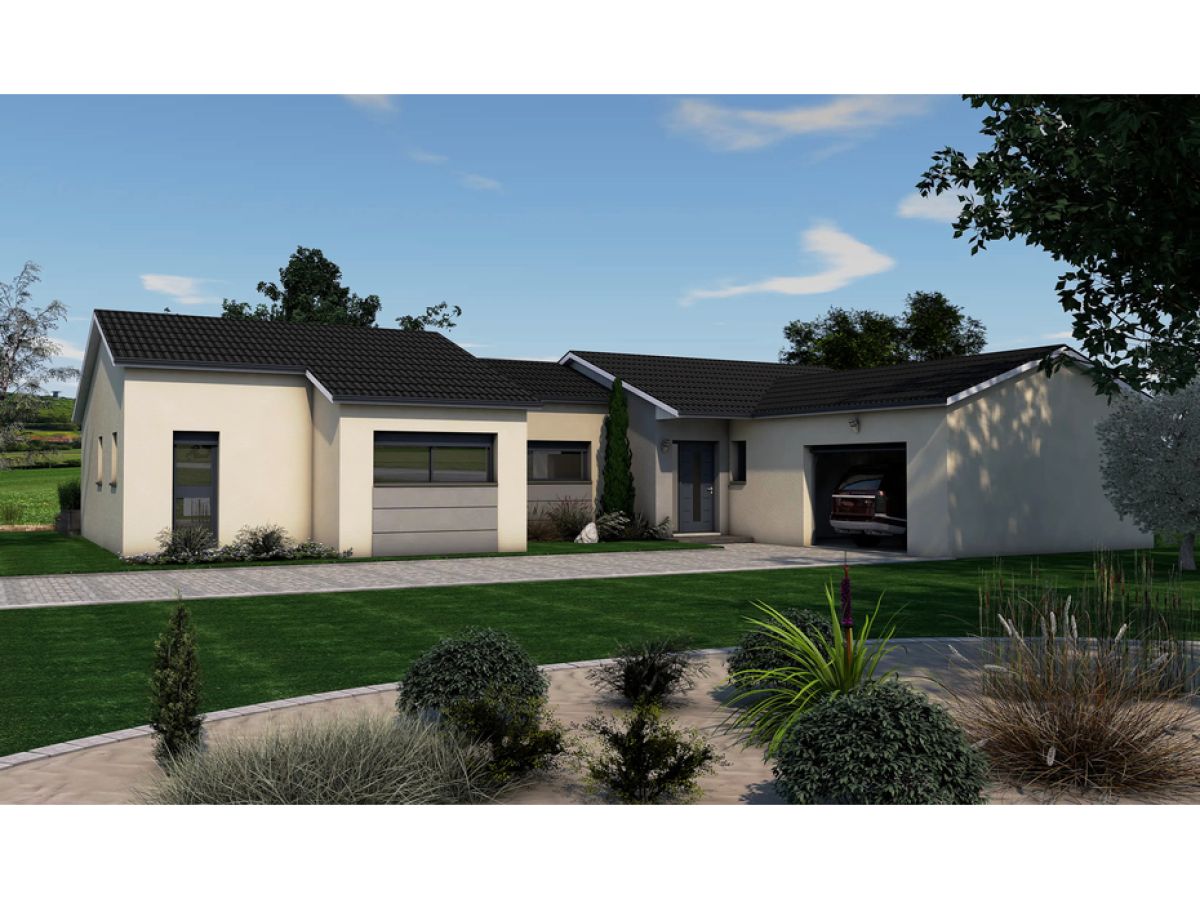 Modèle maison moderne plain pied