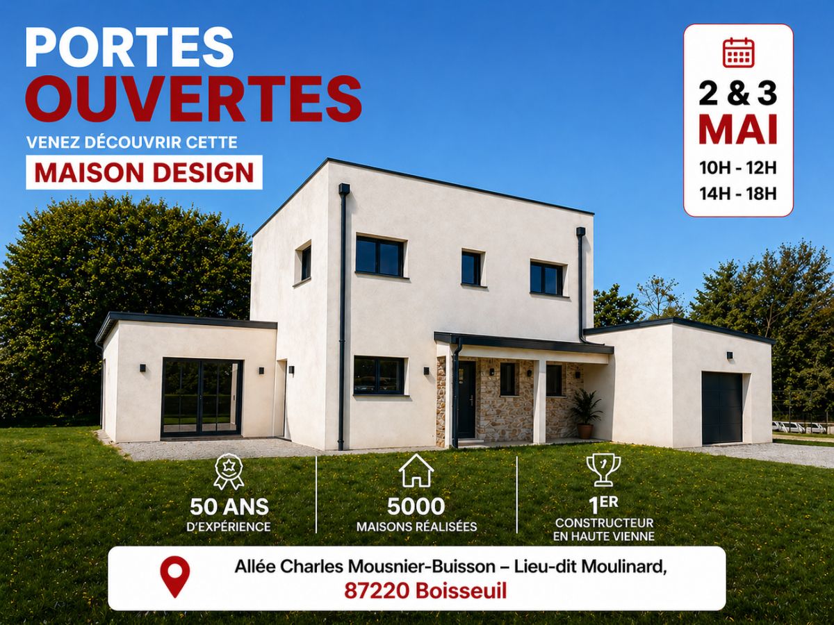 Maison design construite à Boisseuil