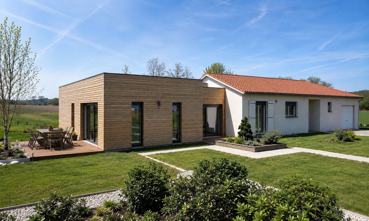 Extension maison - extension laterale en bois &agrave; Limoges
