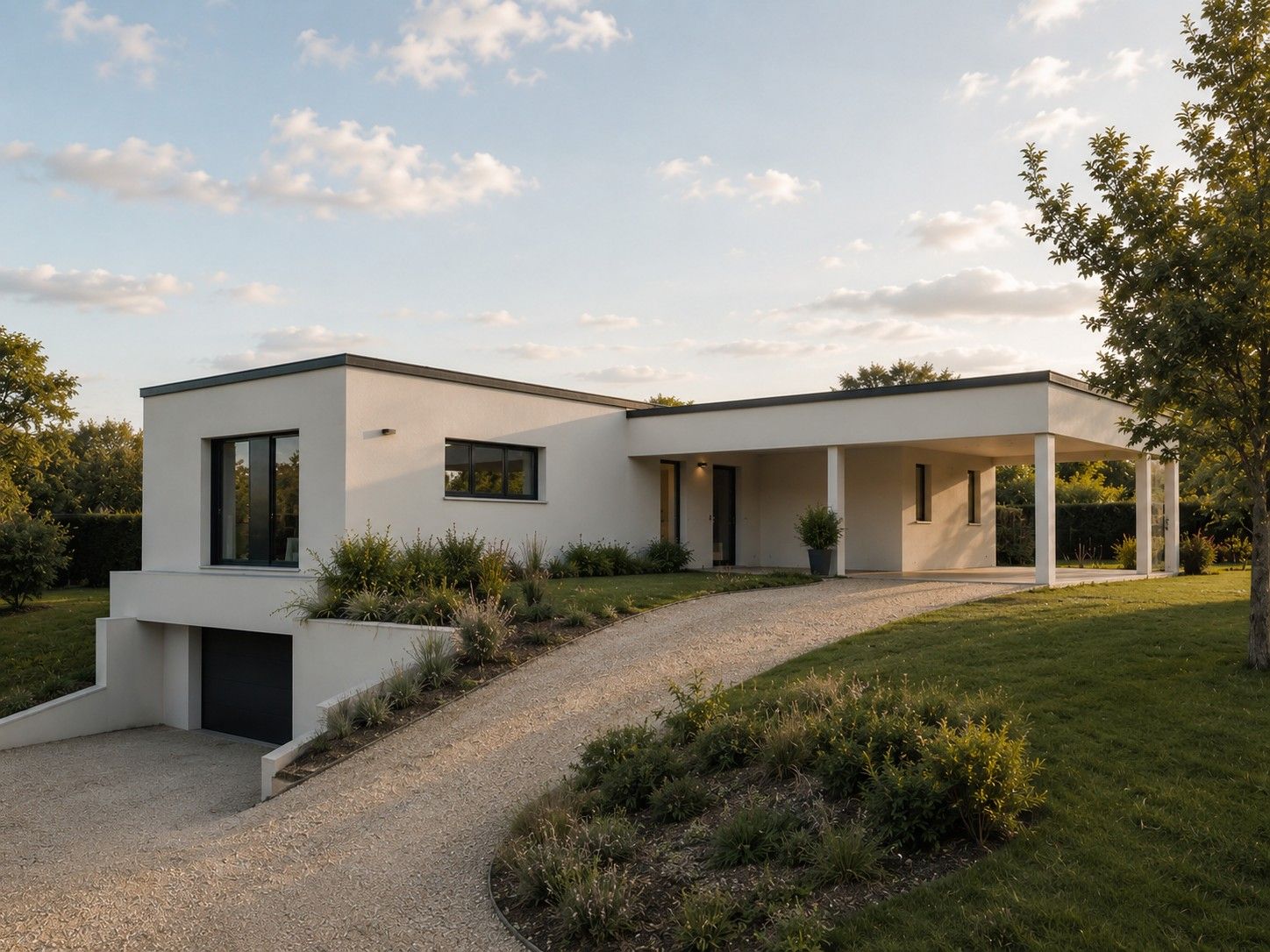 Projet de maison design avec sous-sol sur terrain en pente en Creuse par Maisons Limousines
