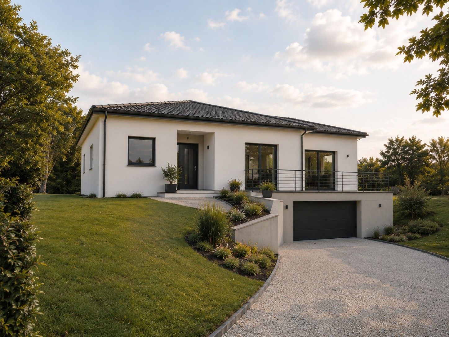 Projet de maison moderne avec sous-sol et terrasse en Creuse par Maisons Limousines