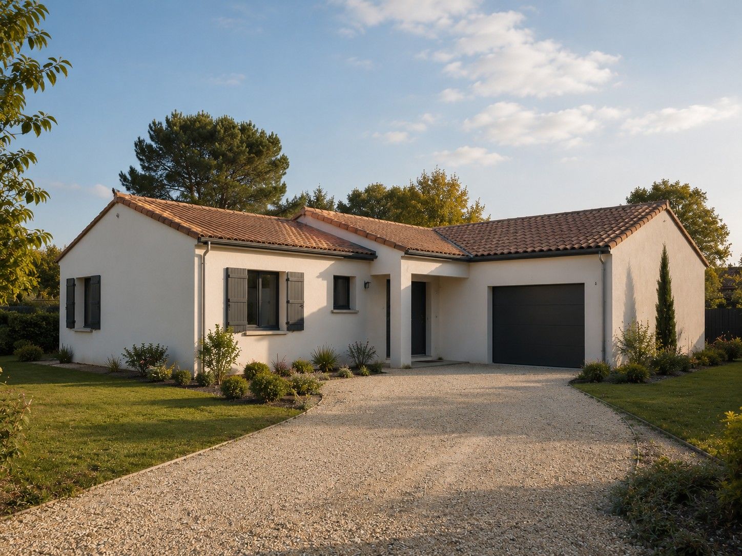 Maison traditionnelle de plain-pied avec toiture en tuiles en Limousin par Maisons Limousines